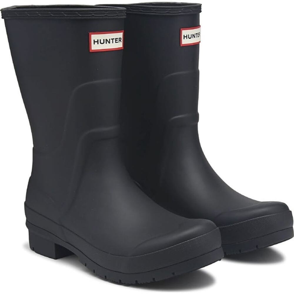 Hunter Womens Original Short Waterproof Black Matte Rain Boots 9 LIKE NEW - Picture 2 of 7
